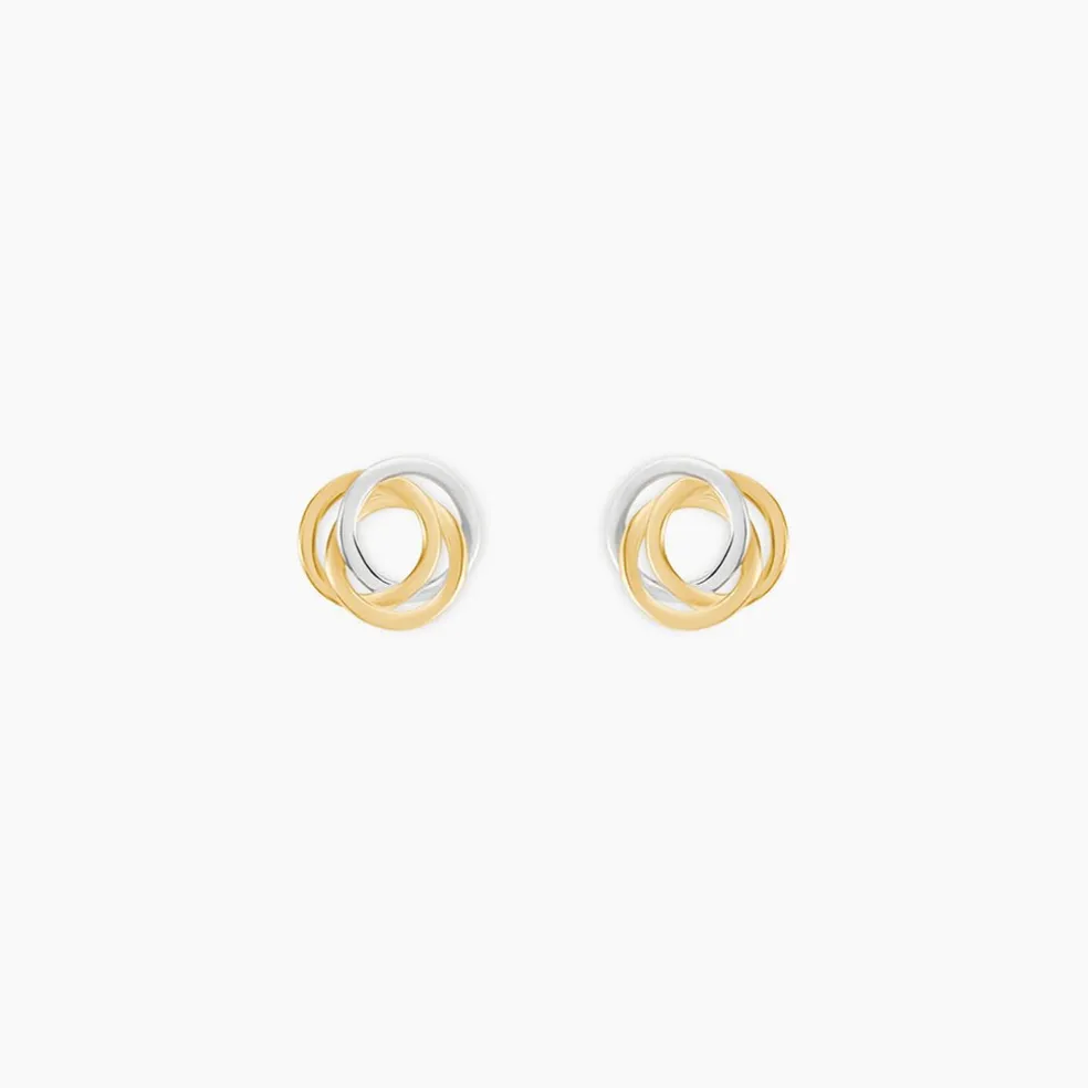 Boucles D'oreilles Puces Edmee Cercle Or Bicolore