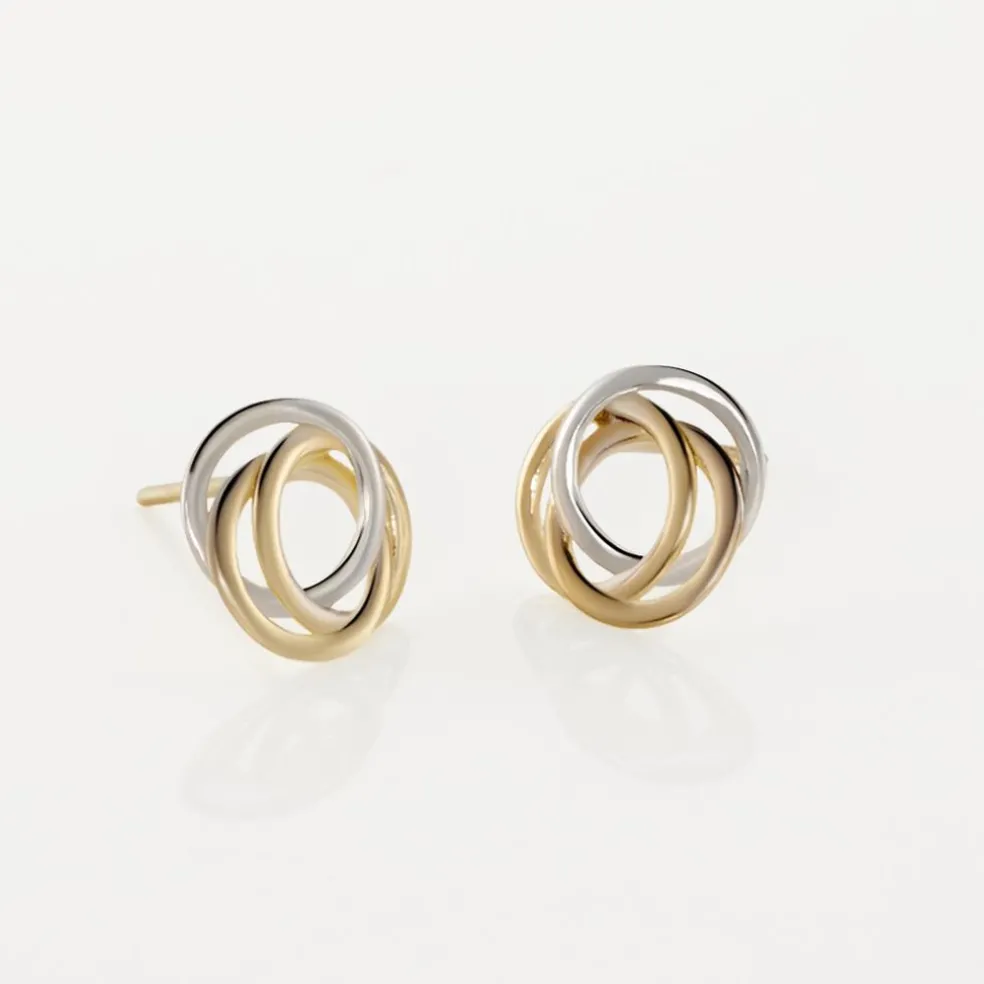 Boucles D'oreilles Puces Edmee Cercle Or Bicolore
