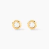 Boucles D'oreilles Puces Eden Serti Pneu Or Jaune Oxyde De Zirconium