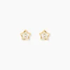 Boucles D'oreilles Puces Elais Etoile 5 Or Jaune Oxyde