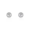 Boucles D'oreilles Puces Eternite Argent Blanc Oxyde De Zirconium