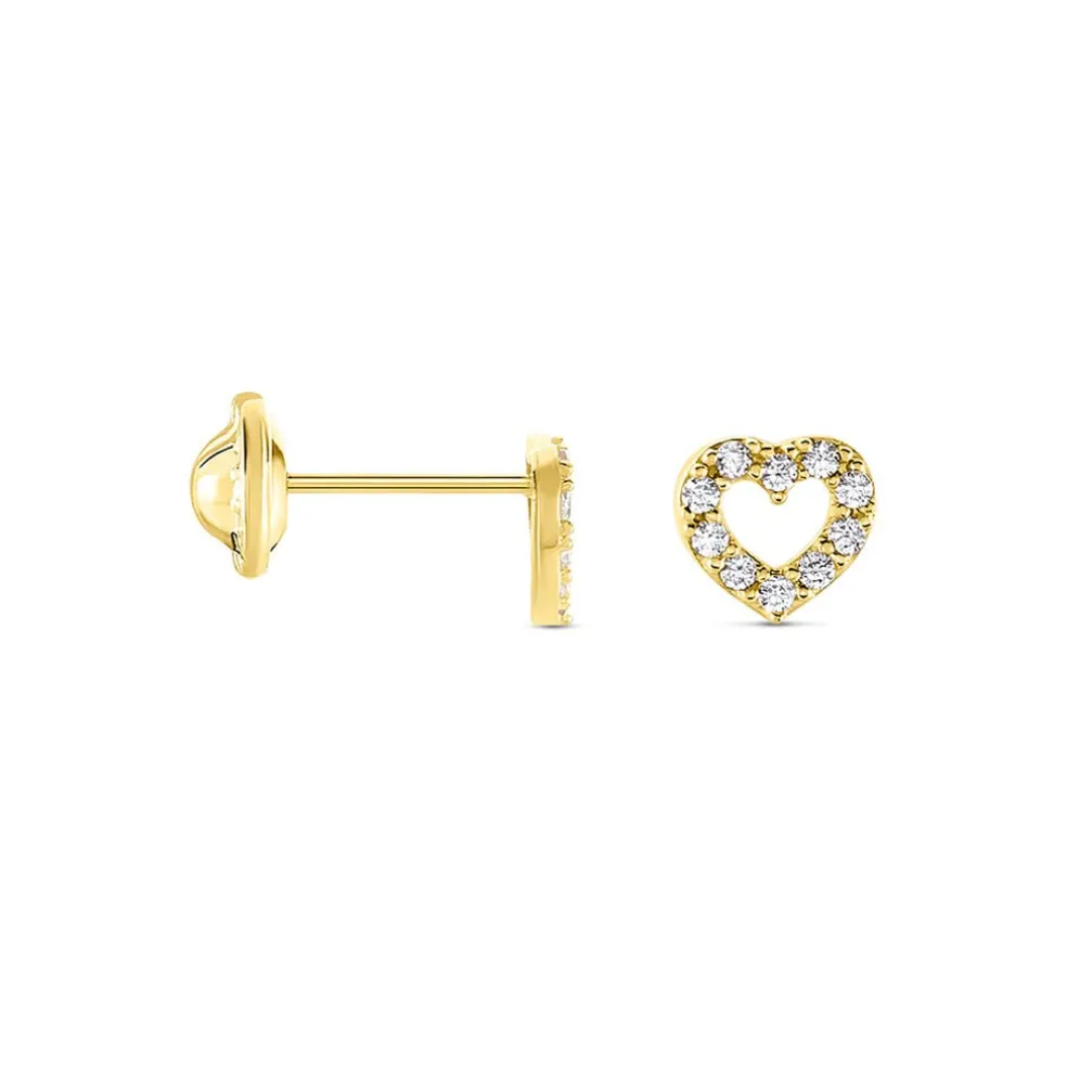 Boucles D'oreilles Puces Eily Or Jaune Oxyde De Zirconium
