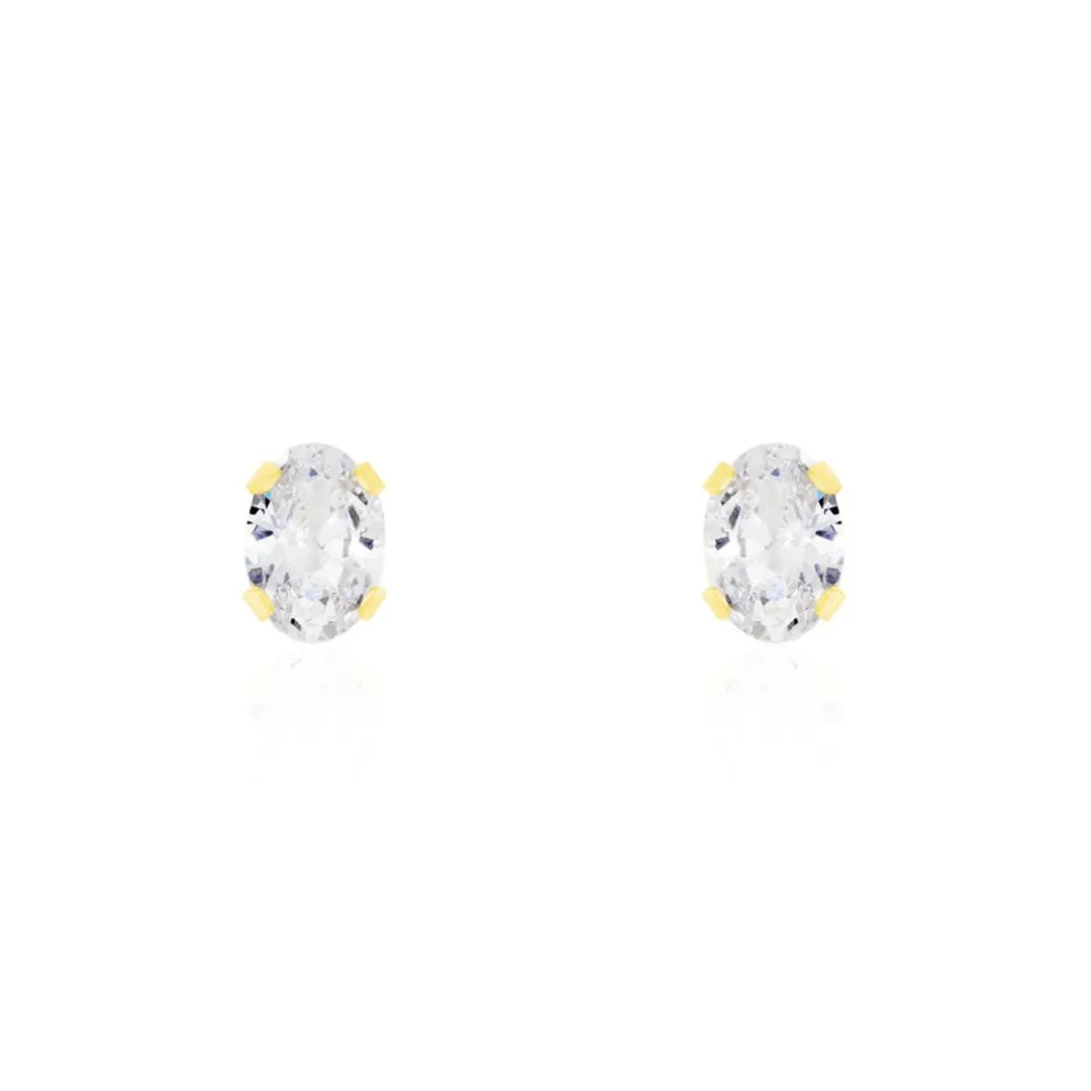 Boucles D'oreilles Puces Elea Or Jaune Oxyde