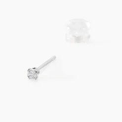 Boucles D'oreilles Puces Eddie Or Blanc Oxyde De Zirconium