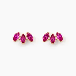 Boucles D'oreilles Puces Euclid Or Jaune Oxyde De Zirconium