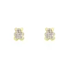 Boucles D'oreilles Puces Emerica Ours 0 Or Jaune Strass