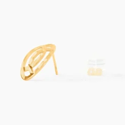 Boucles D'oreilles Puces Elodile Ovale Or Jaune