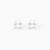 Boucles D'oreilles Puces Eve Argent Blanc Oxyde De Zirconium