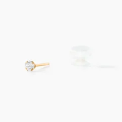 Boucles D'oreilles Puces Eddie Or Jaune Oxyde De Zirconium