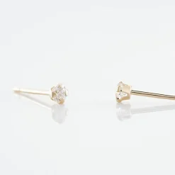 Boucles D'oreilles Puces Eddie Or Jaune Oxyde De Zirconium