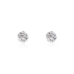Boucles D'oreilles Puces Fidelia Boule Or Jaune Boules Cristal