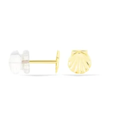 Boucles D'oreilles Puces Franzine Coquillage Or Jaune