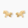 Boucles D'oreilles Puces Freyia Cheval Or Jaune