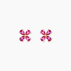 Boucles D'Oreilles Puces Fingall Or Jaune Oxyde De Zirconium