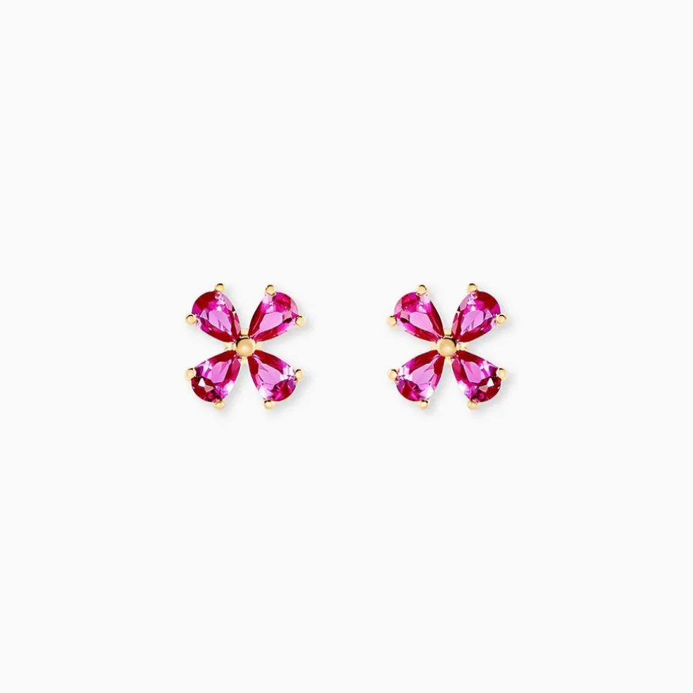 Boucles D'Oreilles Puces Fingall Or Jaune Oxyde De Zirconium