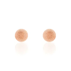 Boucles D'oreilles Puces Fidelia Boule Sablee Or Rose