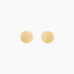 Boucles D'oreilles Puces Fidelia Boule Sablee Or Jaune