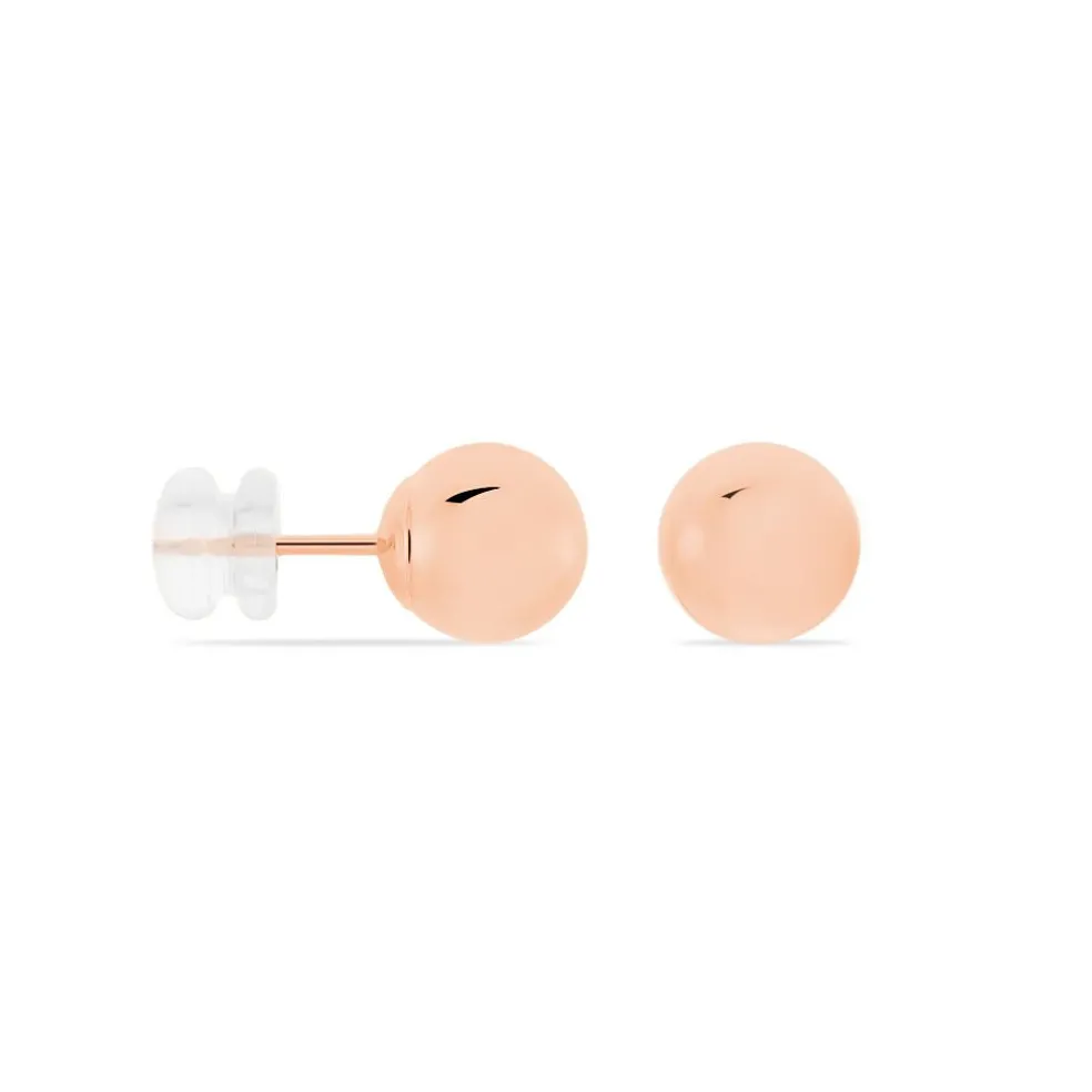 Boucles D'oreilles Puces Fidelia Boule Or Rose