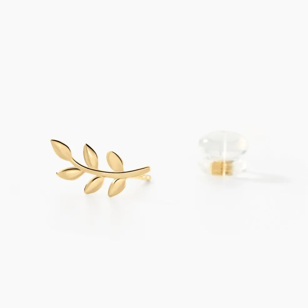 Boucles D'oreilles Puces Foliora Or Jaune