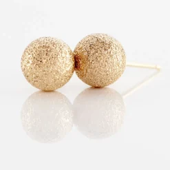Boucles D'oreilles Puces Fidelia Boule Sablee Or Jaune