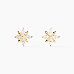 Boucles D'oreilles Puces Geza Or Jaune Oxyde De Zirconium