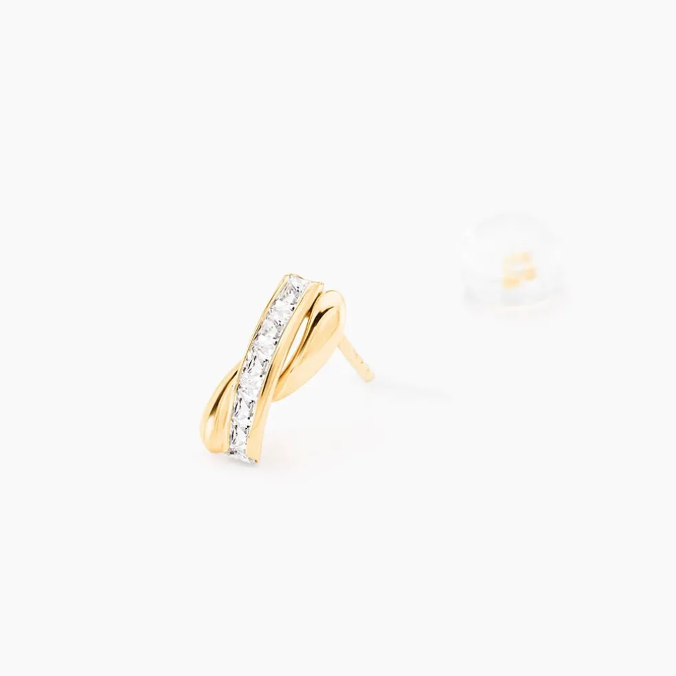 Boucles D'oreilles Puces Grebera Or Jaune Oxyde