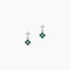 Boucles D'Oreilles Puces Germaine Argent Blanc Oxyde De Zirconium Spinelle