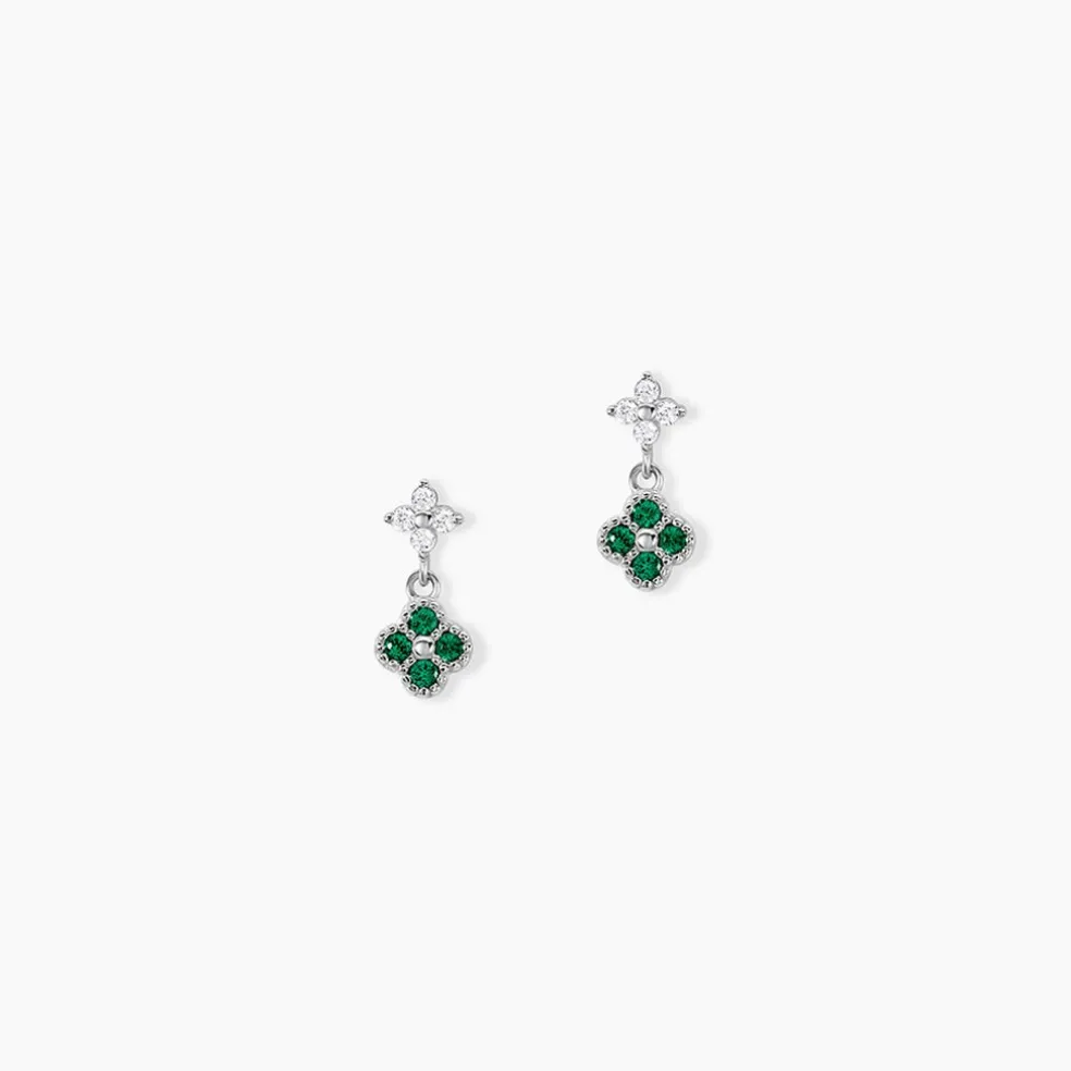 Boucles D'Oreilles Puces Germaine Argent Blanc Oxyde De Zirconium Spinelle