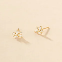 Boucles D'oreilles Puces Glorinda Or Jaune Oxyde De Zirconium