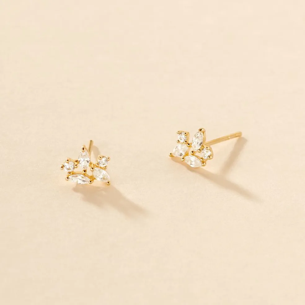 Boucles D'oreilles Puces Glorinda Or Jaune Oxyde De Zirconium