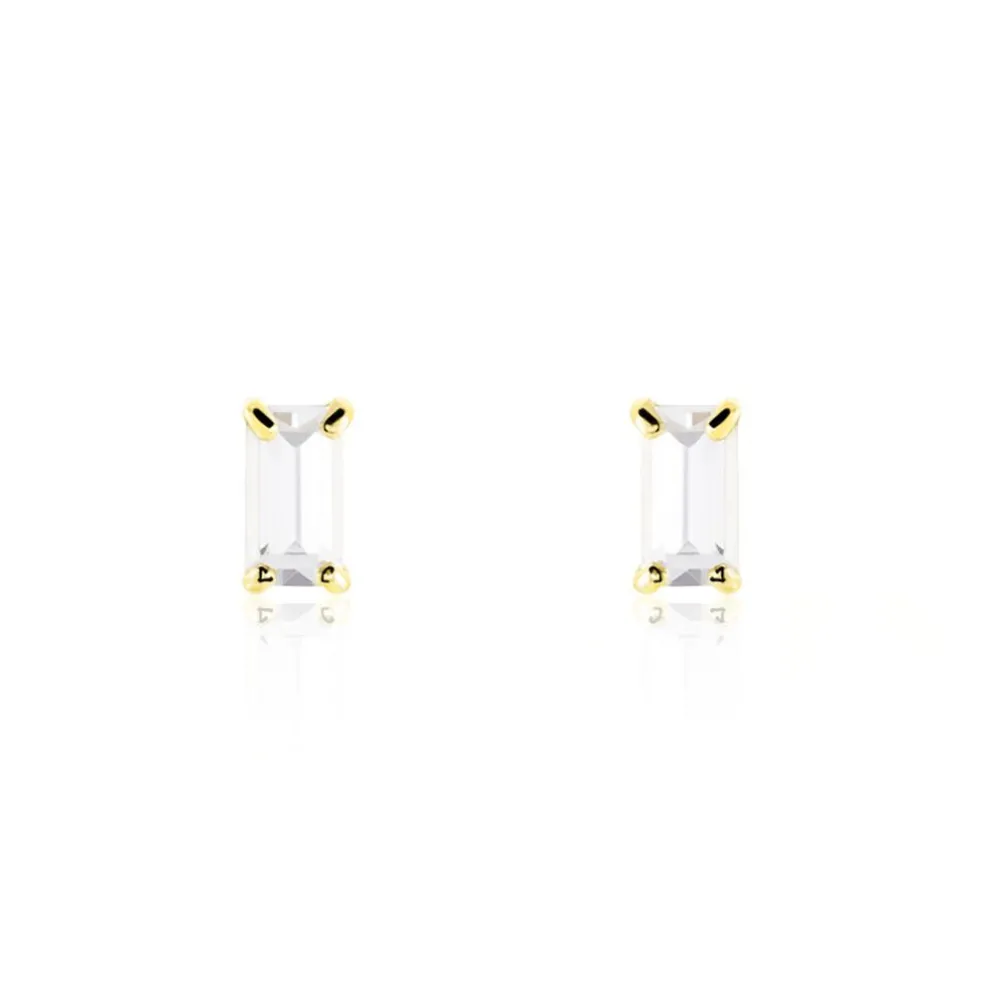 Boucles D'oreilles Puces Giroflee Or Jaune Oxyde