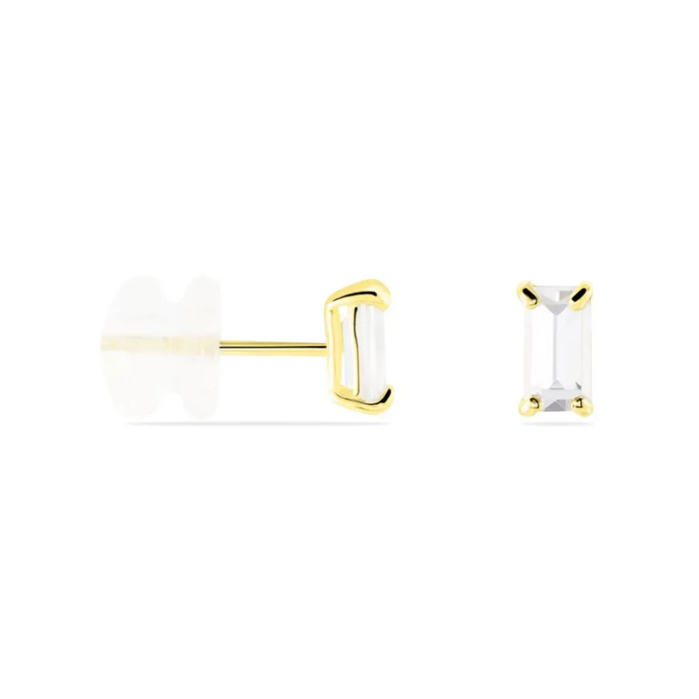 Boucles D'oreilles Puces Giroflee Or Jaune Oxyde
