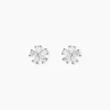 Boucles D'oreilles Puces Gisabel Argent Blanc Oxyde De Zirconium