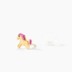 Boucles D'oreilles Puces Heldea Cheval Or Jaune