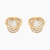 Boucles D'oreilles Puces Henia Plaqué Or Jaune Oxyde De Zirconium