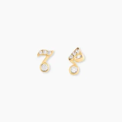 Boucles D'Oreilles Puces Hopcyn Or Jaune Oxyde De Zirconium