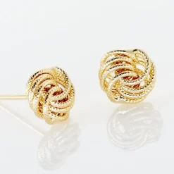 Boucles D'oreilles Puces Ilhame Nid Or Jaune
