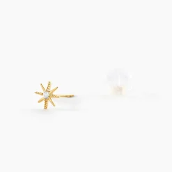 Boucles D'Oreilles Puces Ishmael Or Jaune Oxyde De Zirconium