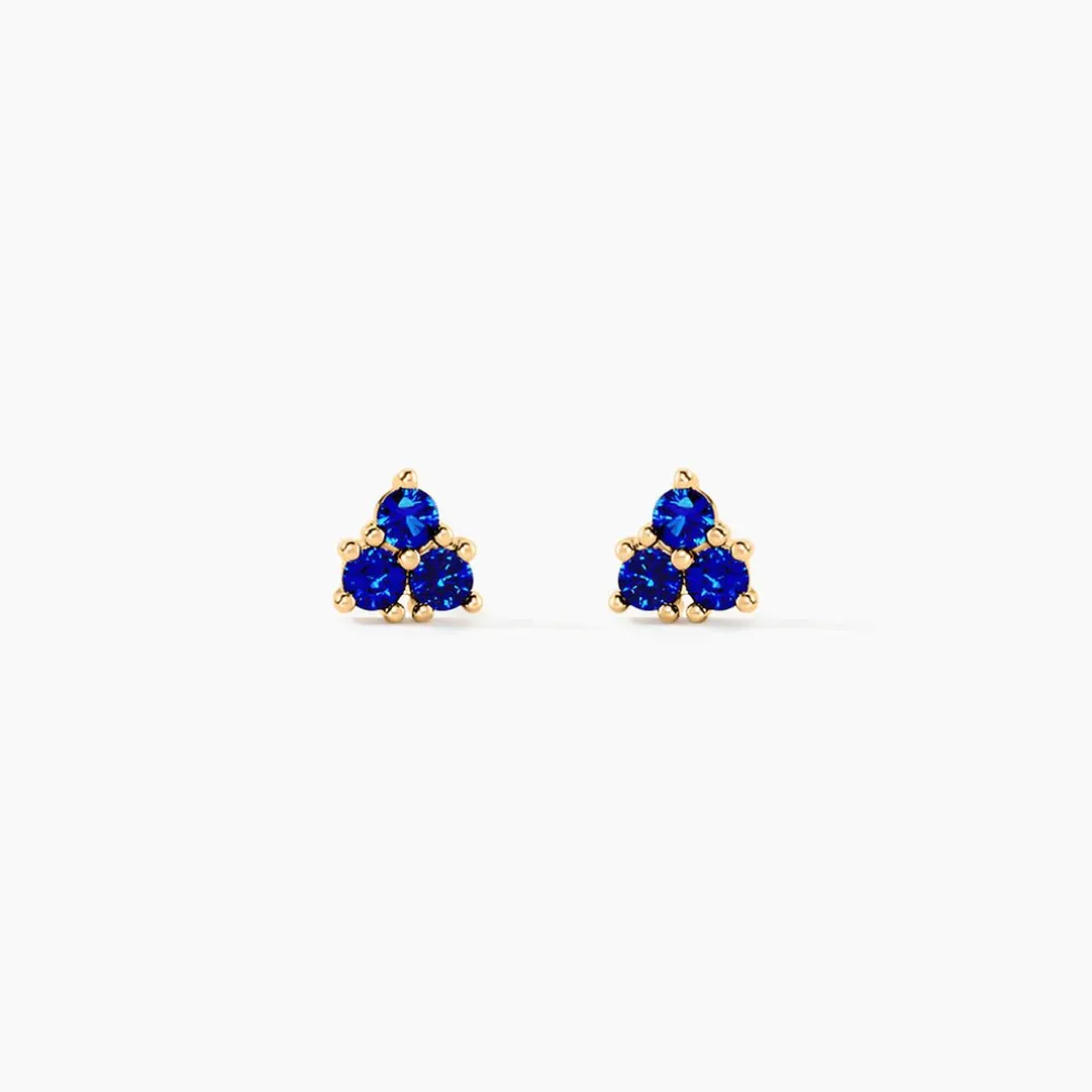 Boucles D'oreilles Puces Istoria Plaqué Or Jaune Spinelle