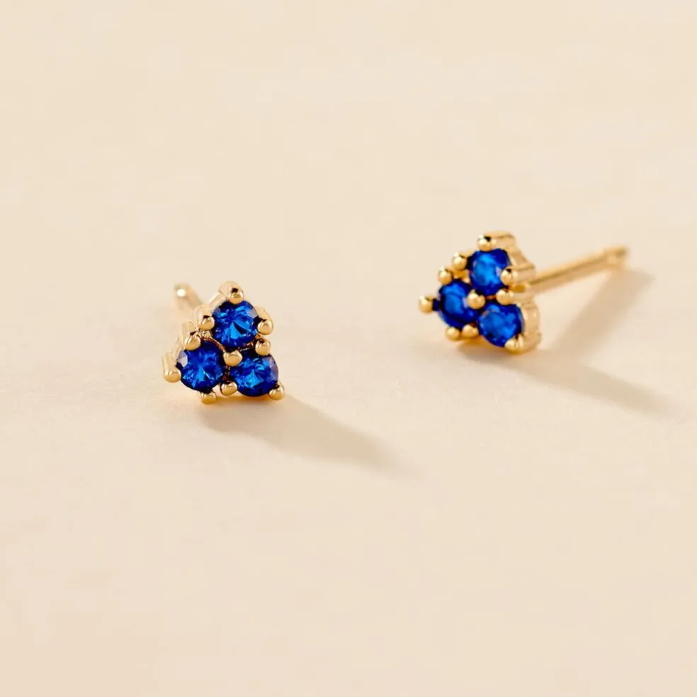 Boucles D'oreilles Puces Istoria Plaqué Or Jaune Spinelle
