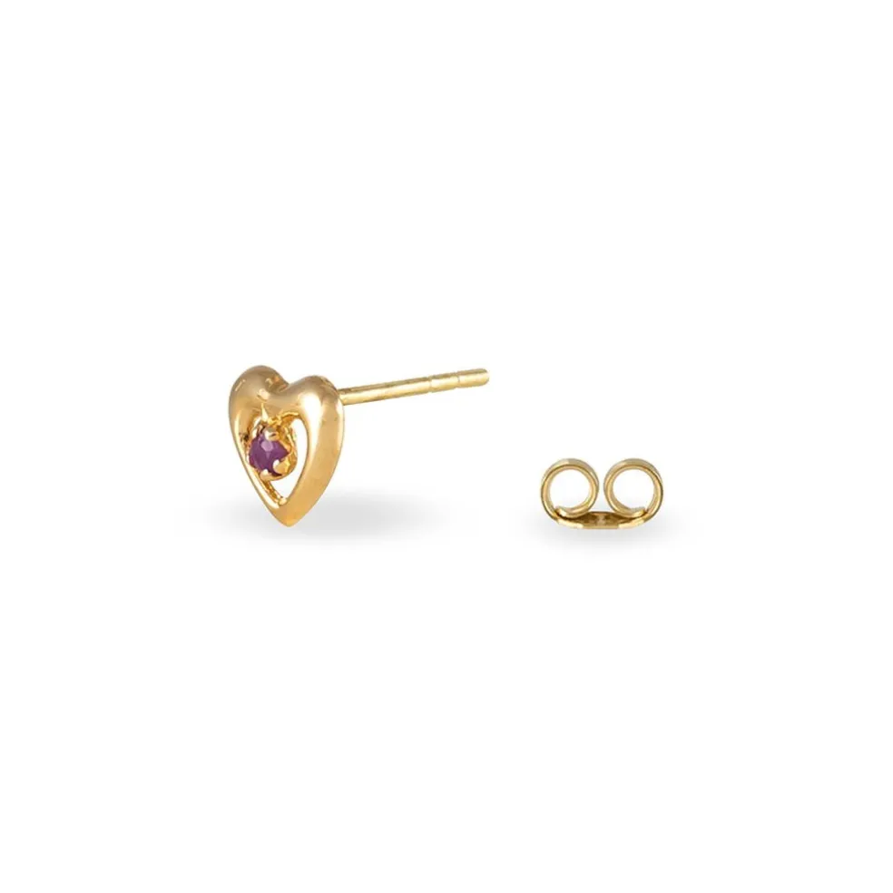 Boucles D'oreilles Puces Izild Or Jaune Rubis