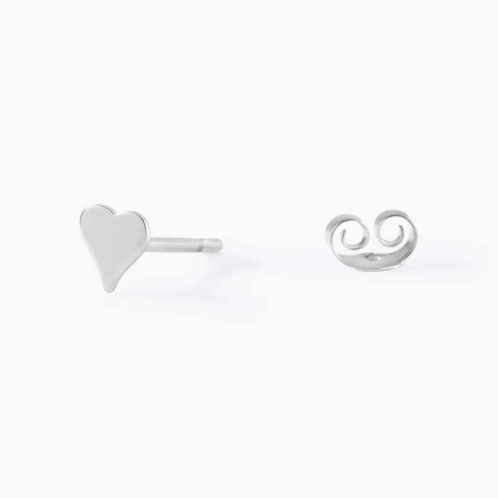 Boucles D'oreilles Puces Jeanne-françoise Argent Blanc