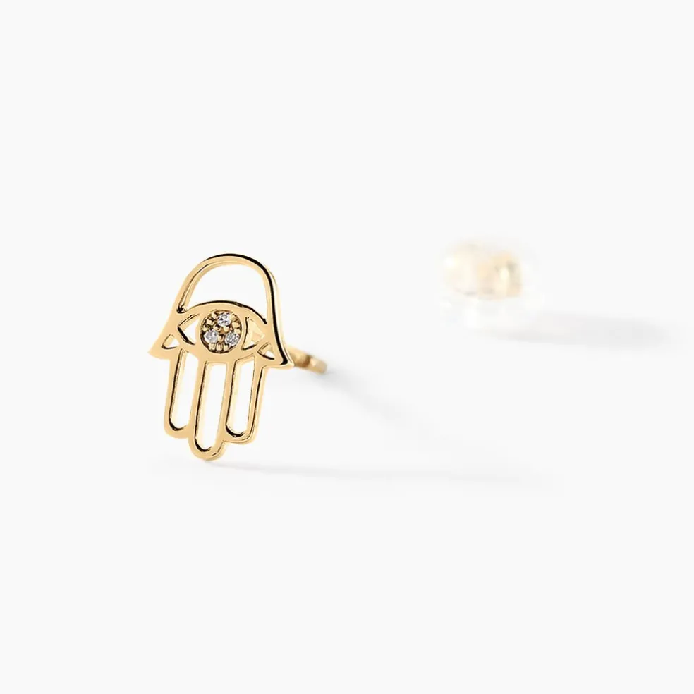 Boucles D'oreilles Puces Jamal Or Jaune Diamant