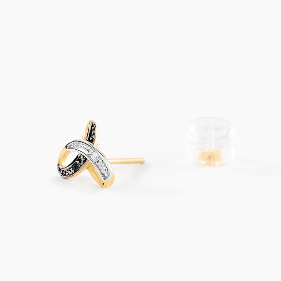 Boucles D'Oreilles Puces Jolyon Or Jaune Diamant