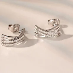 Boucles D'oreilles Puces Julianne Or Blanc Diamant