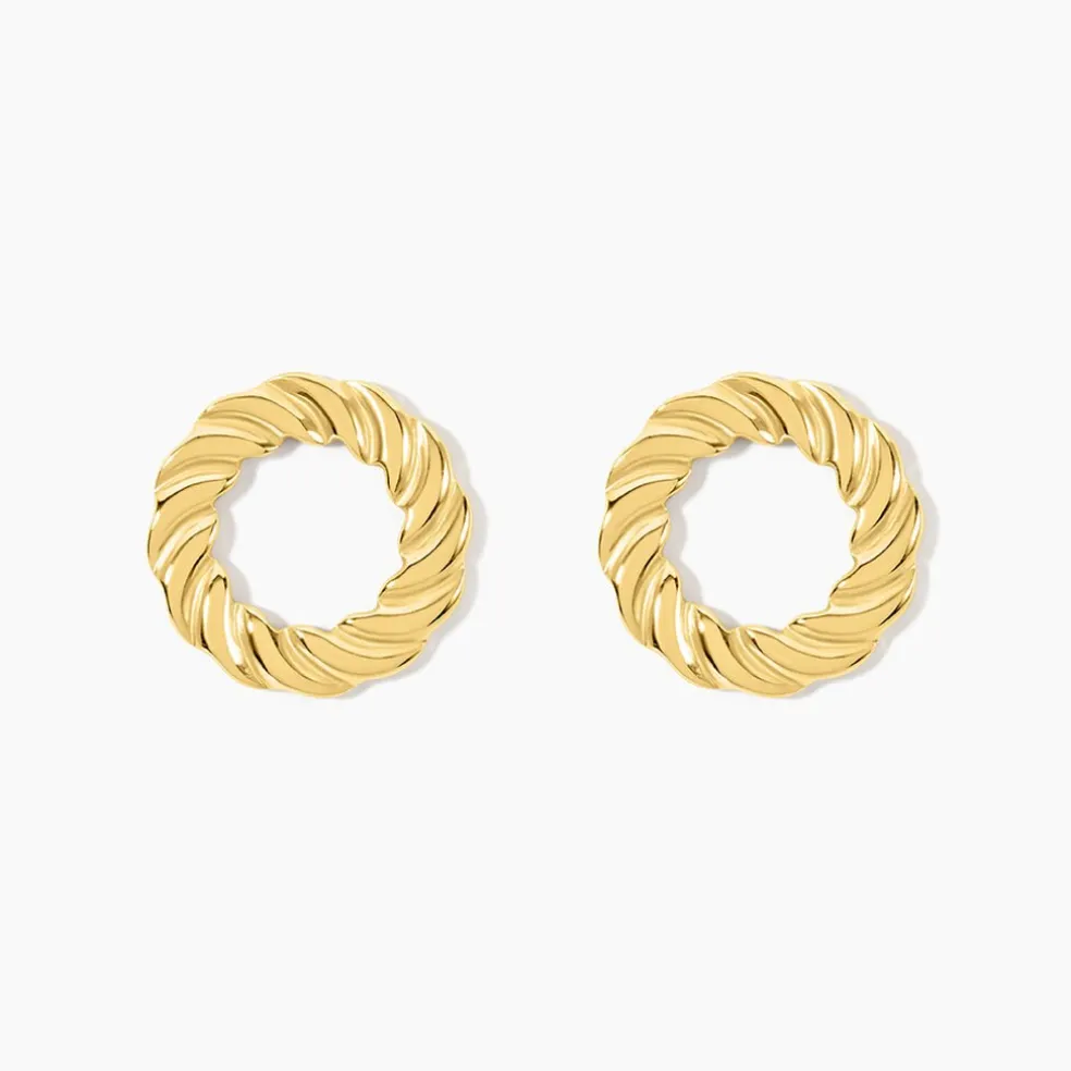 Boucles D'Oreilles Puces Josephe Acier Jaune