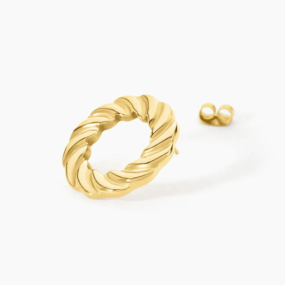 Boucles D'Oreilles Puces Josephe Acier Jaune