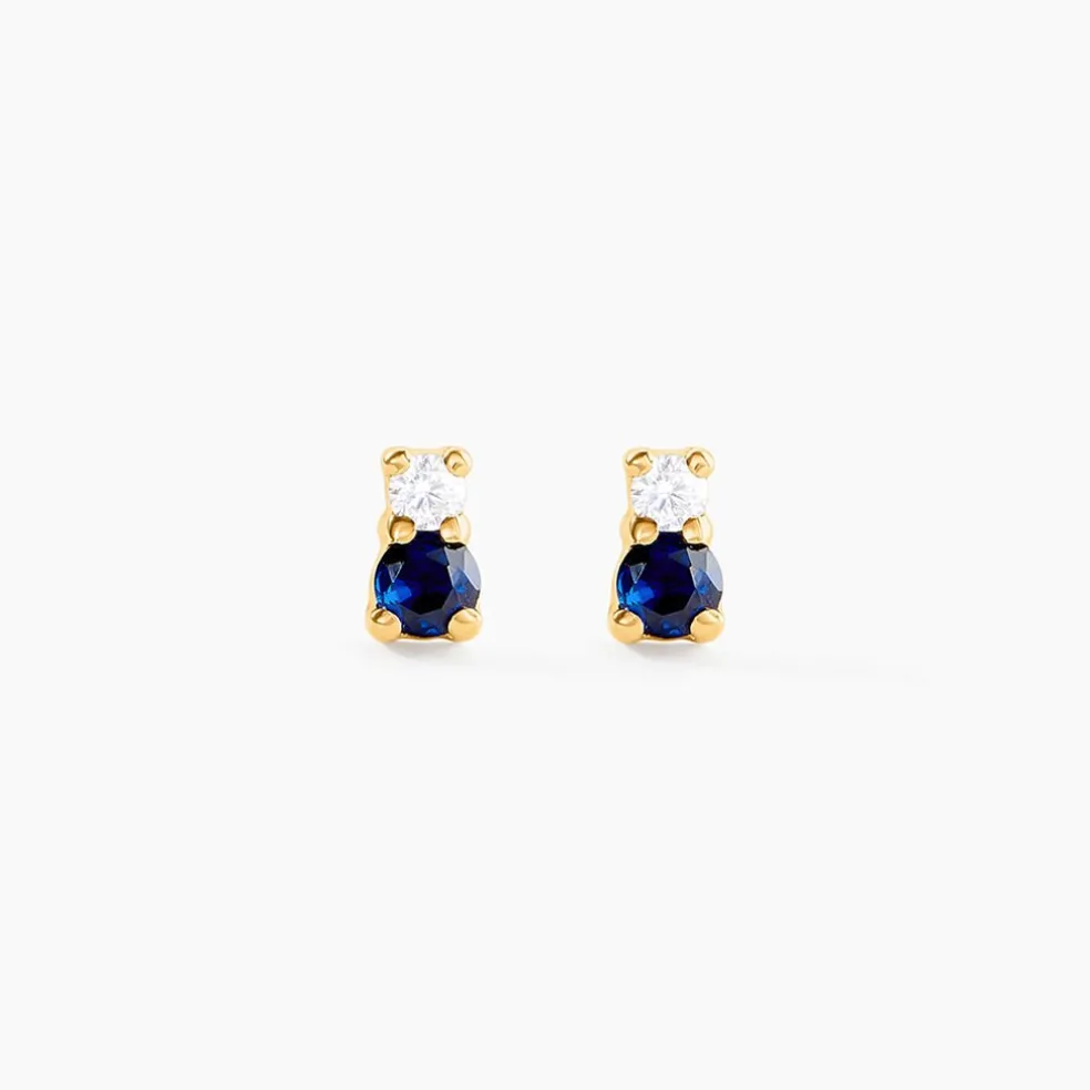 Boucles D'Oreilles Puces Jetta Or Jaune Oxyde De Zirconium