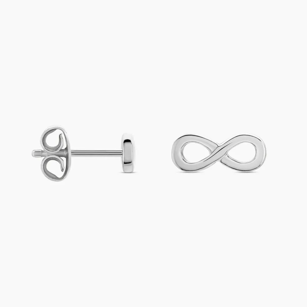 Boucles D'oreilles Puces Kamy Argent Blanc