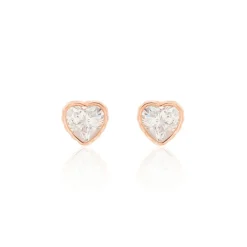 Boucles D'oreilles Puces Kadidjatou Or Rose Oxyde De Zirconium